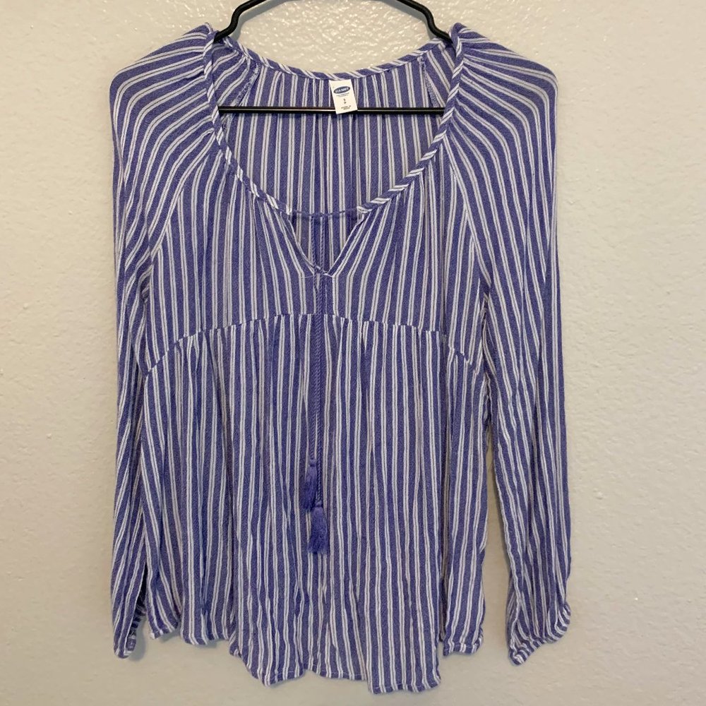 Old Navy Blue and White Top (SP) Small Petite